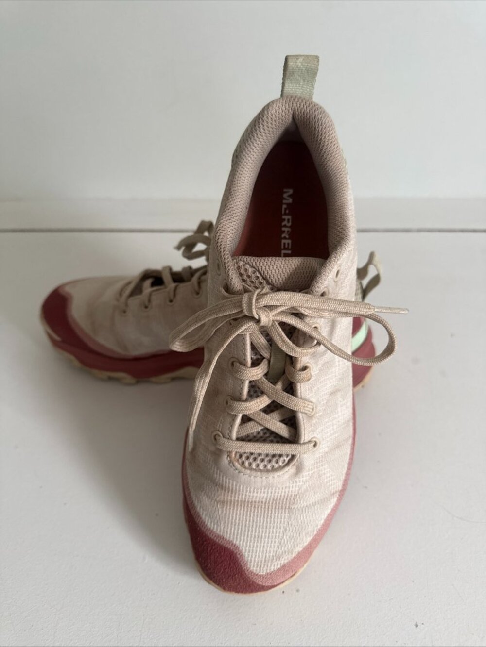 Merrell Womens "SPEED ECO” Sneakers Trail Hiking Camping -Oyster Size 9